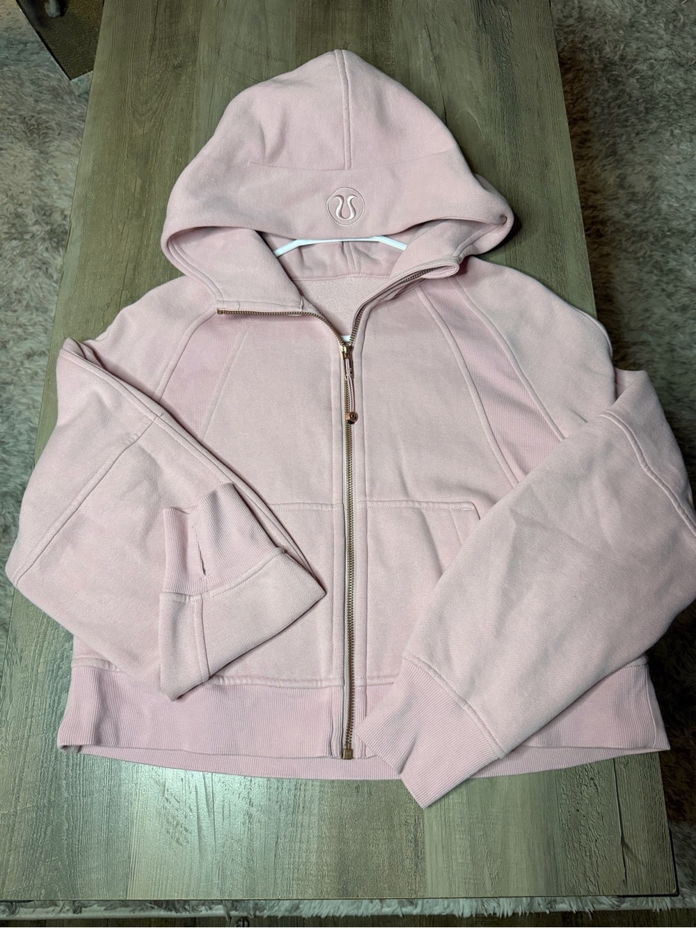 Lululemon Oversized Full Zip Scuba Sz XS/S *pink haze/rose gold*🩷